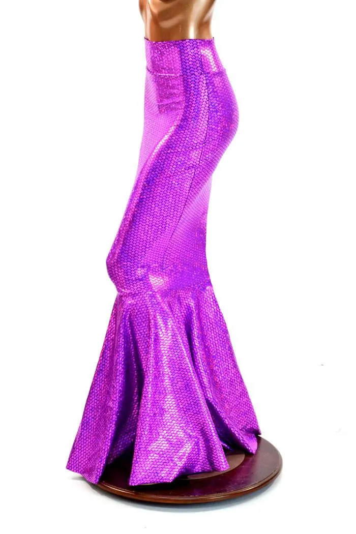 Purple High Waist Mermaid Skirt