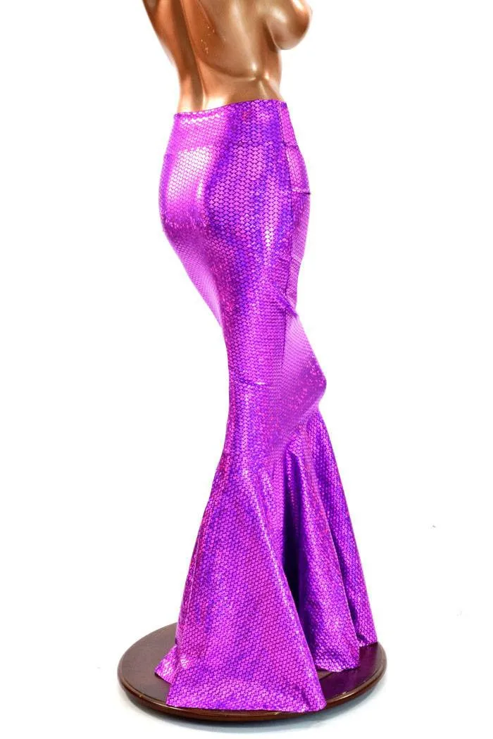 Purple High Waist Mermaid Skirt