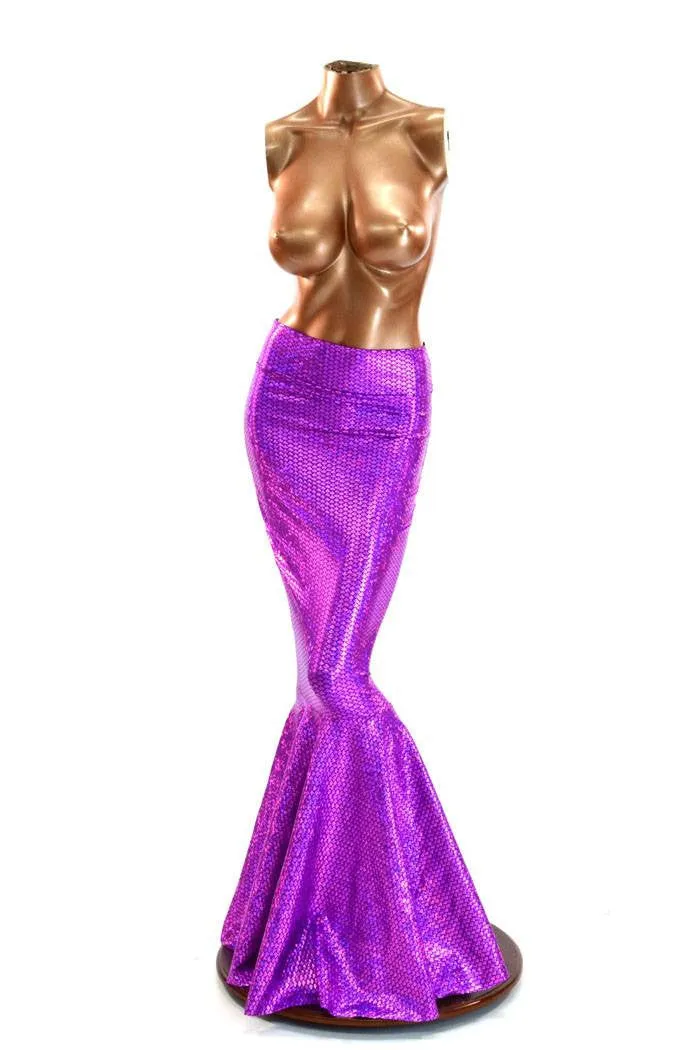 Purple High Waist Mermaid Skirt