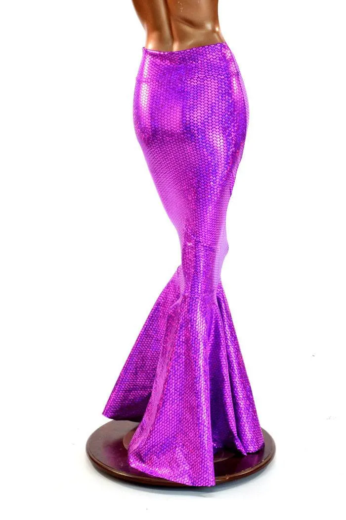 Purple High Waist Mermaid Skirt