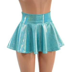 Seafoam Holographic Mini Rave Skirt