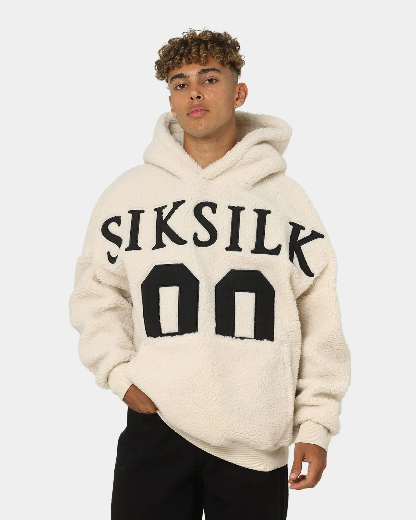 Sik Silk Borg Hoodie Ecru