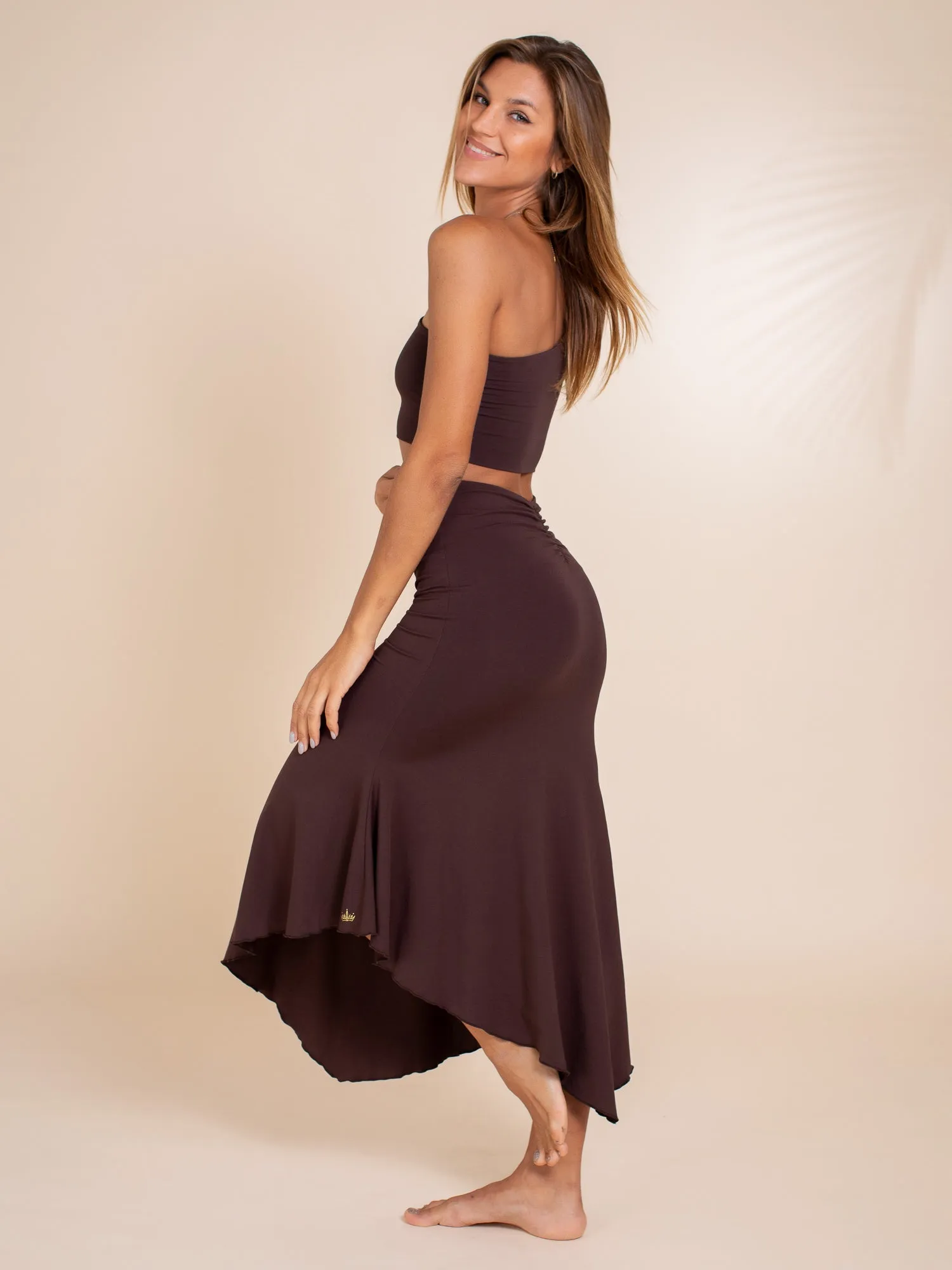 Sophia Reversible Midi Skirt - Cacao