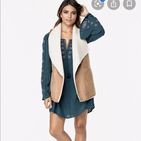 Suede Sherpa Vest