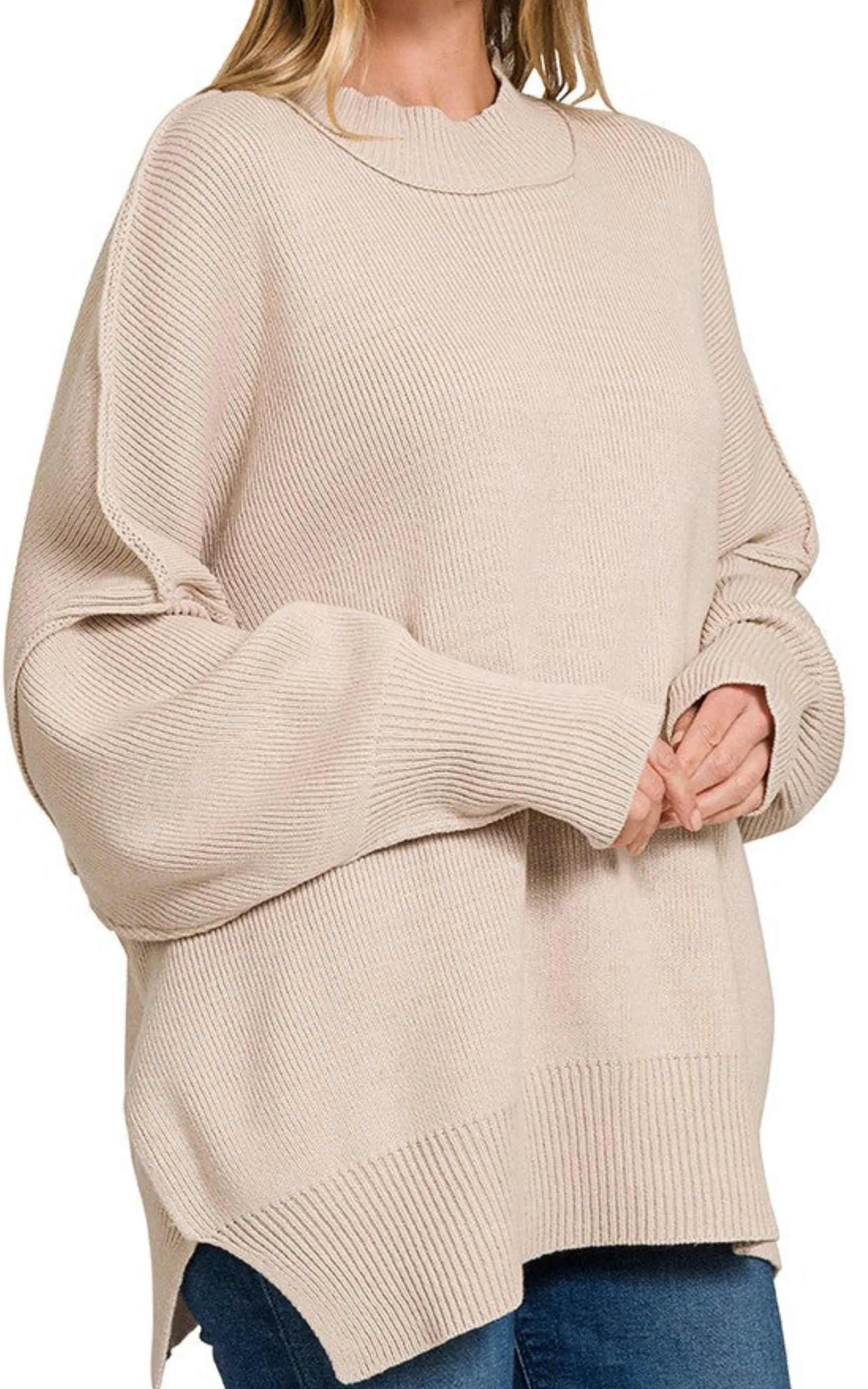 The Monica Side Slit Sweater - Final Sale