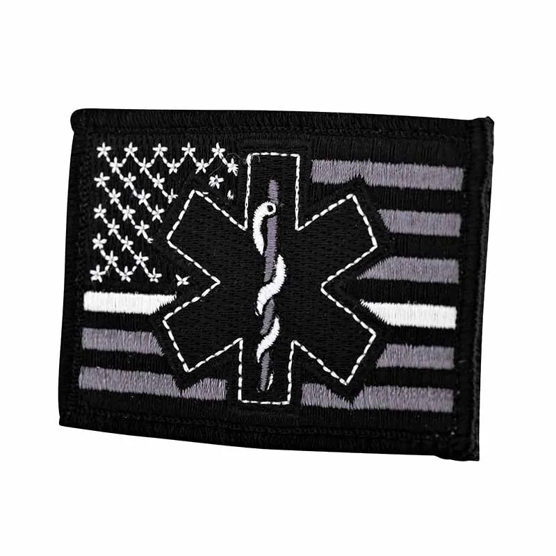 Thin White Line Star of Life Flag Patch