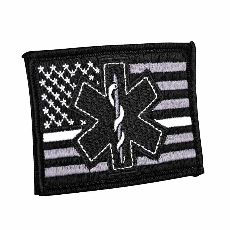 Thin White Line Star of Life Flag Patch