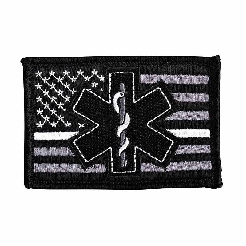 Thin White Line Star of Life Flag Patch