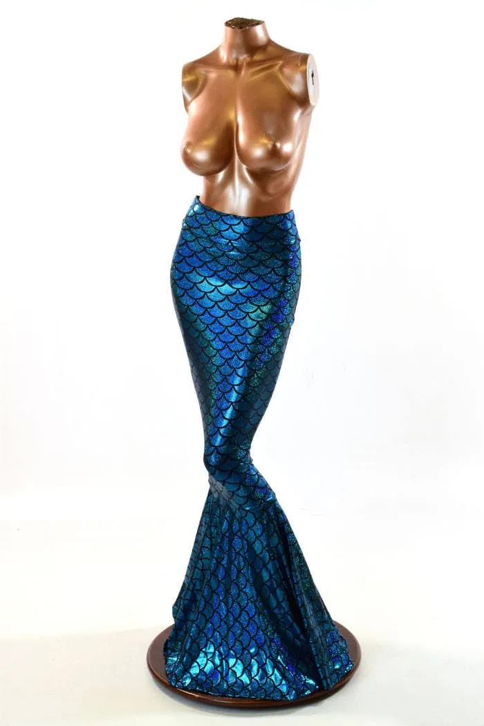 Turquoise High Waist Mermaid Skirt