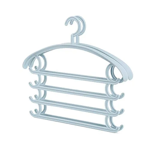 U-emember Multifunction Trouser Press Home Wardrobe Hanging Pants Hangers Scarf Admit Hanger Plastic Finishing Hanging Pants Rack 2, Springdale Blue