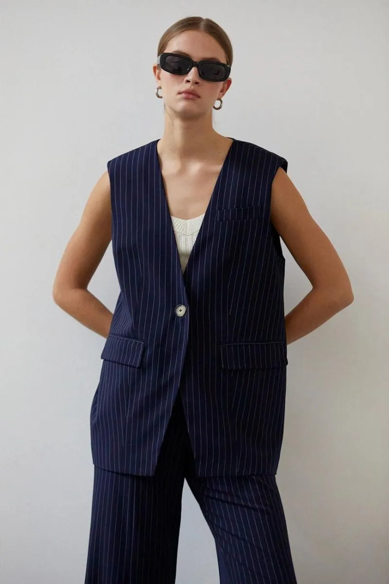 Valencia Pinstripe Blazer Vest