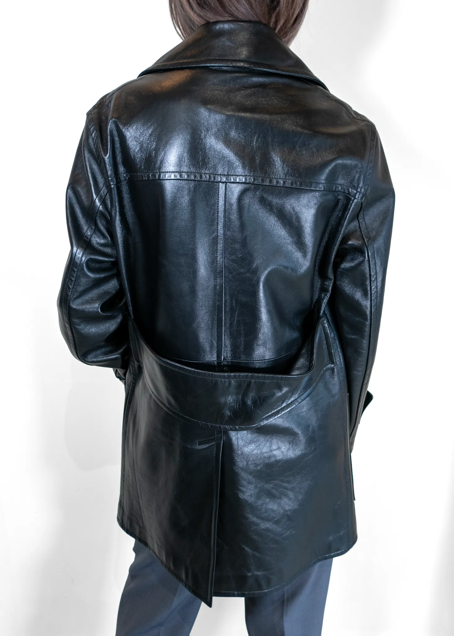 Valentino Leather Caban Coat