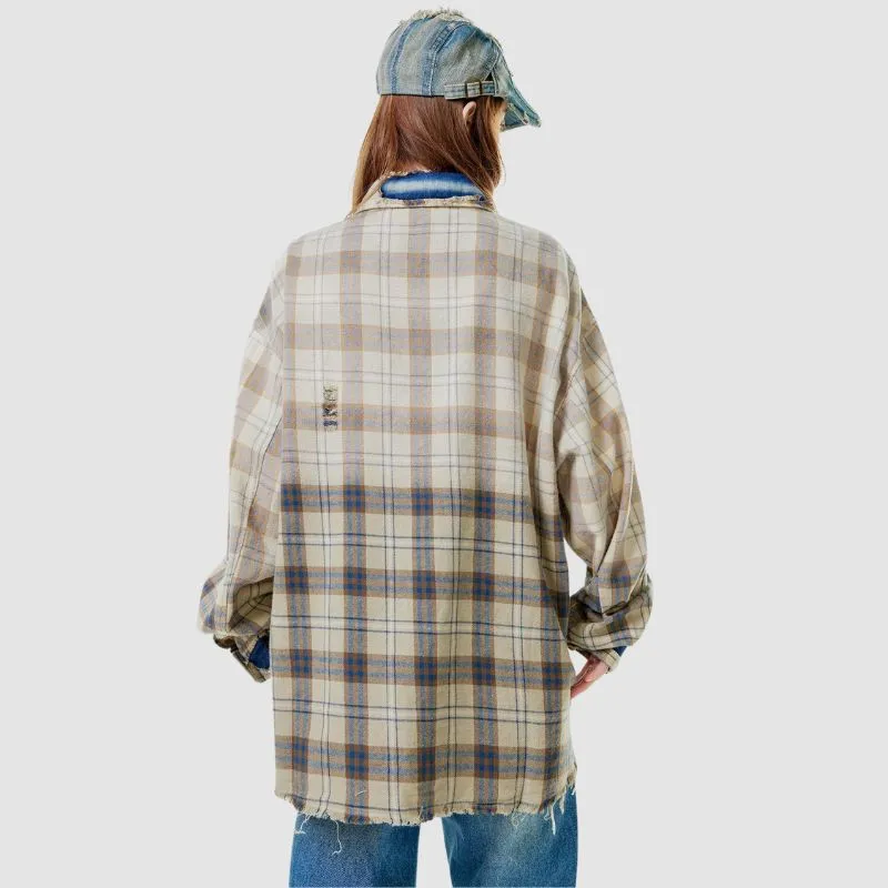 Vintage Gradient Plaid Shirts