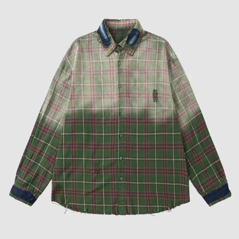 Vintage Gradient Plaid Shirts