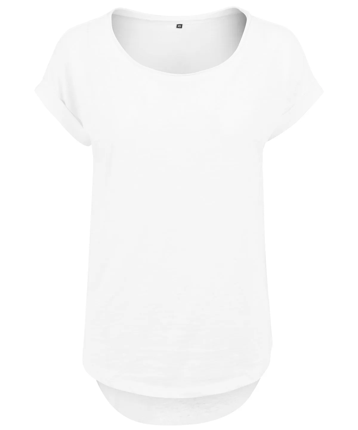 Womens long slub tee | White