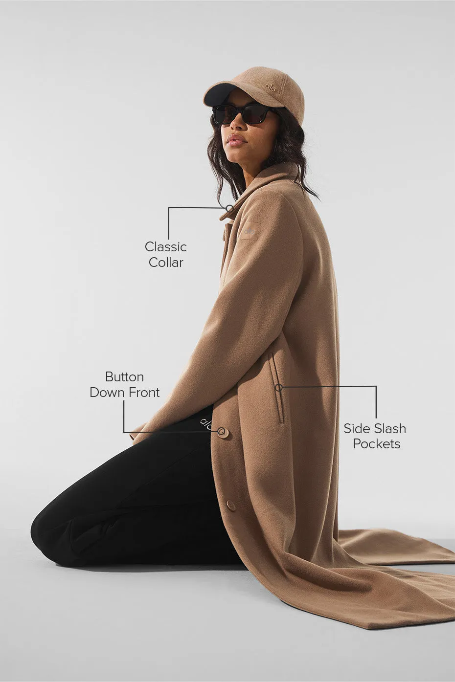 Wool Metro Long Coat - Toasted Almond